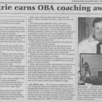 1993 Ken Petrie Ontario Baseball Bantam Coach of Year