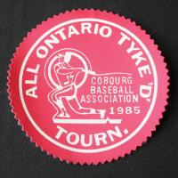 1985 Cobourg Baseball crest Tyke D Tourney
