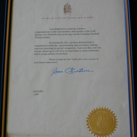 1997 Cold Springs Cats certificate PM Chretien