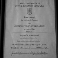 1999 Bill O'Neil award Town of Cobourg