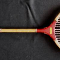 1950 badminton wooden racquet red handle