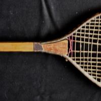 Badminton racquet wood handle