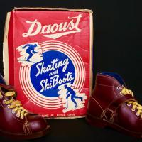 Daoust brown leather ski boots
