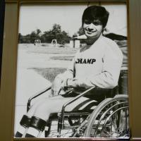 Frank Mazza photo sitting in his wheelchair
