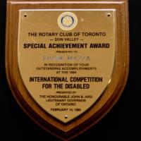 1985 Frank Mazza award Rotary Club Don Valley