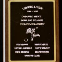 2015 Cobourg Legion men's Bowling wall plaque