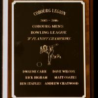2016 Cobourg Legion Men's Bowling wall plaque