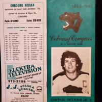 1984 Cobourg Cougar program vs Uxbridge