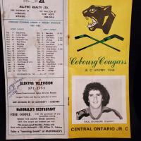 1983 Cobourg Cougars program vs Port Hope