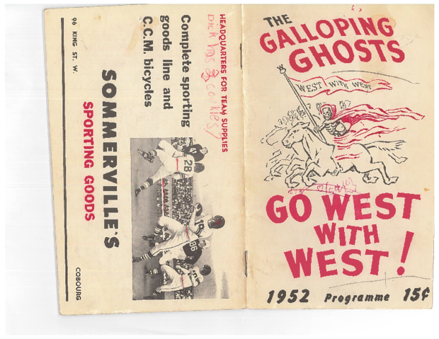 1952 Galloping Ghosts game program