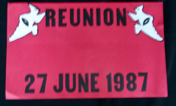 1987 Galloping Ghosts reunion sign June 27,1987