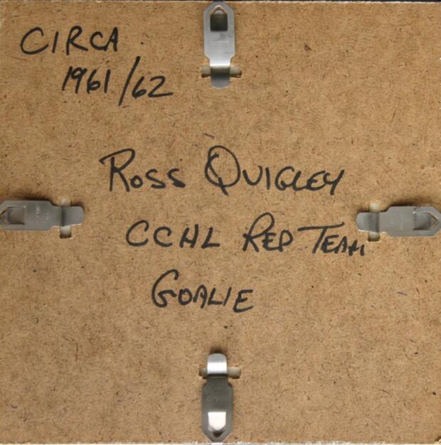 1961 CCHL goalie photo- Ross Quigley