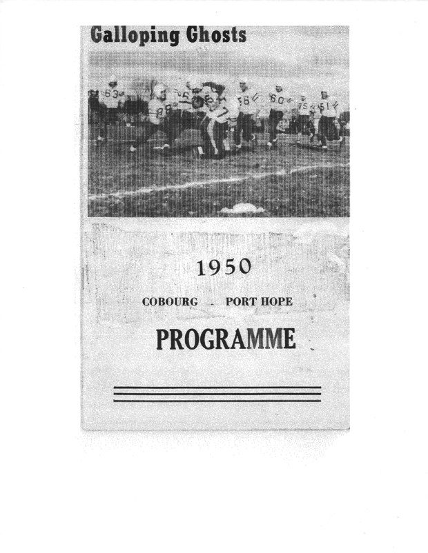 1950 Galloping Ghosts program and game schedule.