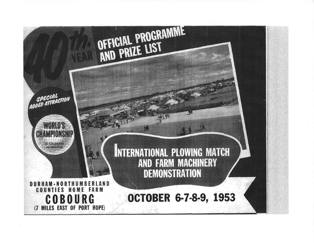 1953 program 1st International Plowing Match