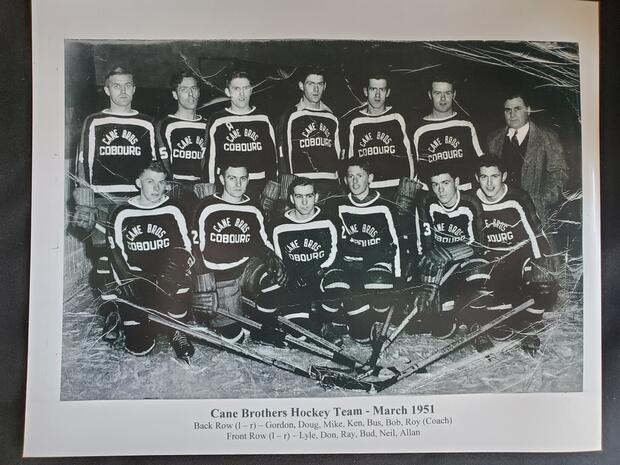 1951 Neil Cane -photo Cane Brothers hockey team