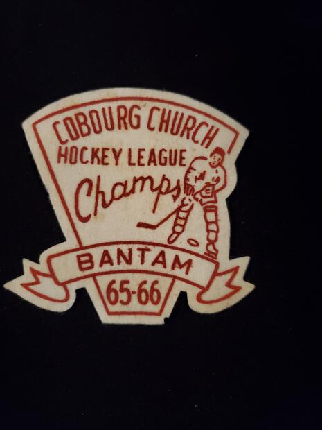 1966 Neil Cane crest 'Cobourg Church Hockey League Champs Bantam 1965-66'