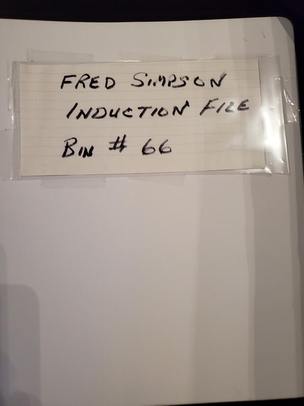 2020 Fred Simpson Induction Submission binder