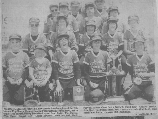 1980 Ken Petrie-Cobourg Legion PeeWee Pirates- Baseball consolation