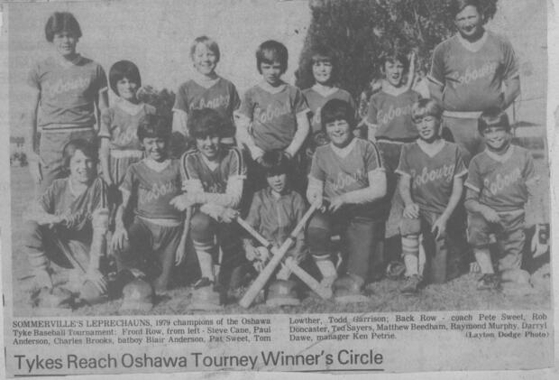 1979 Ken Petrie-Sommerville Leprechauns-win Oshawa Tyke Baseball Tourney