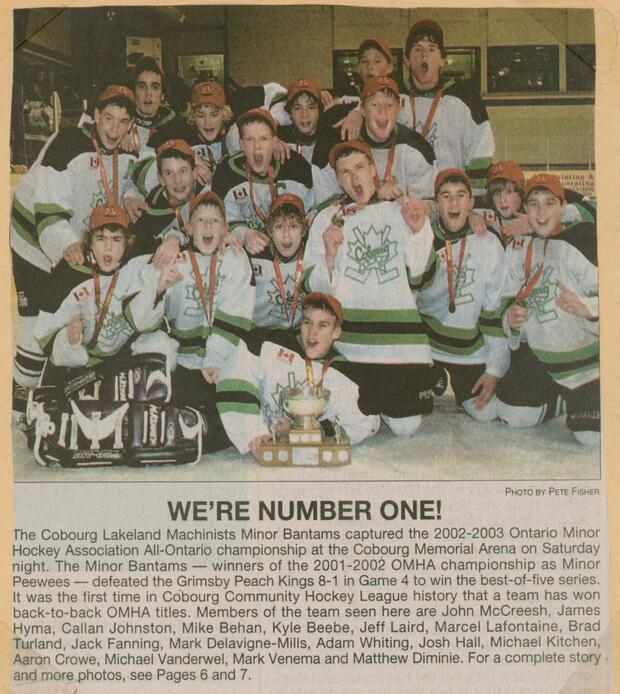 2003 Lakeland Machinists win All-Ontario Minor Bantam