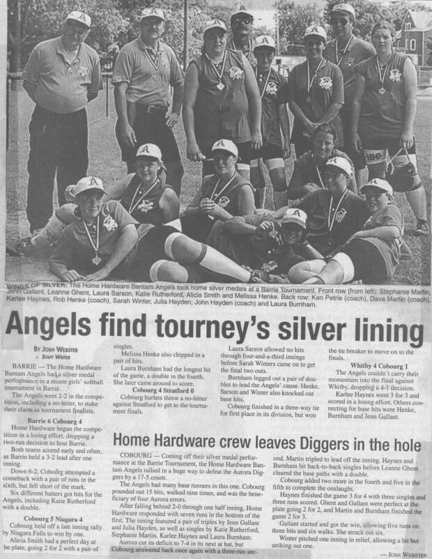 1999 Ken Petrie-Bantam Angels silver in Barrie Tourney