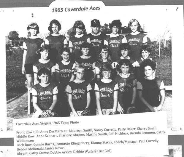 1965 Coverdale Aces Women's Fastball Team Photos
