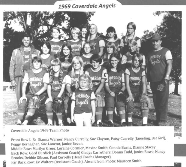 1969 Coverdale Angels Women's Fastball Team Photos