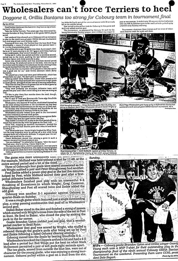 1992 Cobourg OMHA Champion Bantam news clip