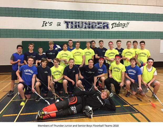 2018 St Mary's CSS photos of Thunder Floorball teams