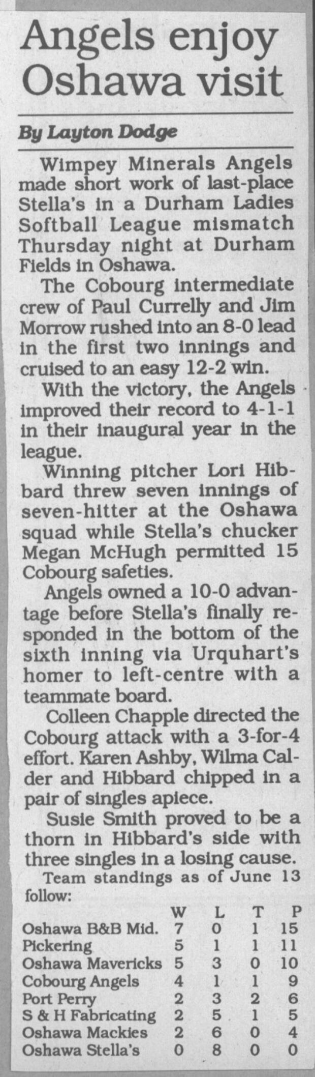 1992 Cobourg Junior Angels