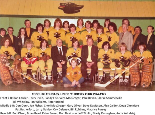 1974-75 Cobourg Cougars hockey team photo- junior C