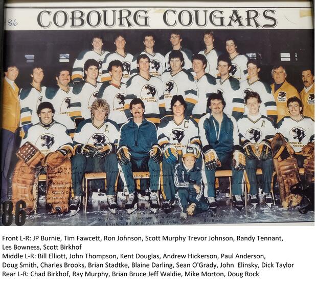 1986 Cobourg Cougars hockey team photo- Junior C
