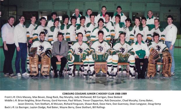 1989 Cobourg Cougars hockey team photo- Junior C