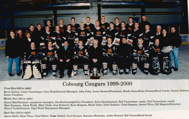 2000 Cobourg Cougars hockey team photo- Junior A