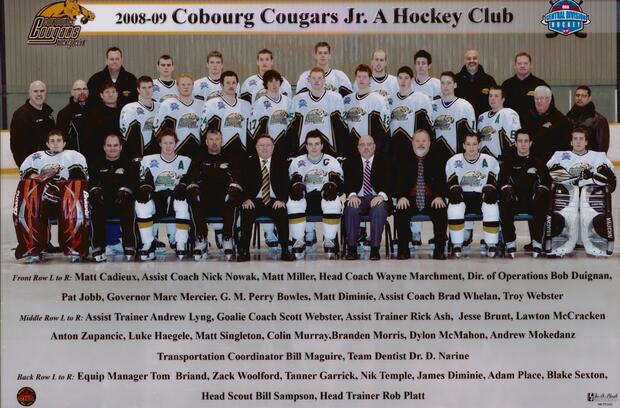 2009 Cobourg Cougars hockey team photo- Junior A