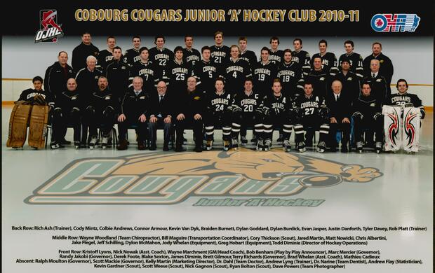 2011 Cobourg Cougars hockey team photo- Junior A