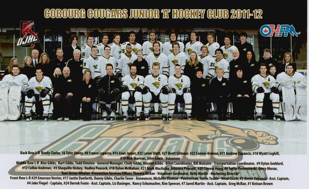 2012 Cobourg Cougars hockey team photo- Junior A