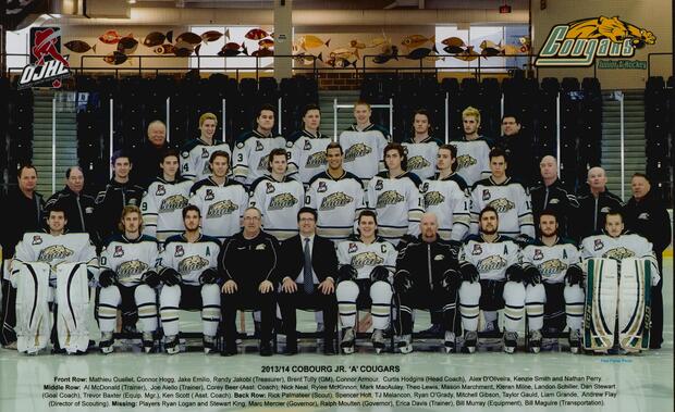 2014 Cobourg Cougars hockey team photo- Junior A