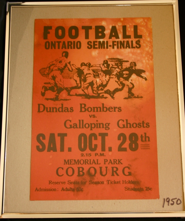1950 poster -Galloping Ghosts vs Dundas Bombers 1950 poster -Galloping Ghosts vs Dundas Bombers