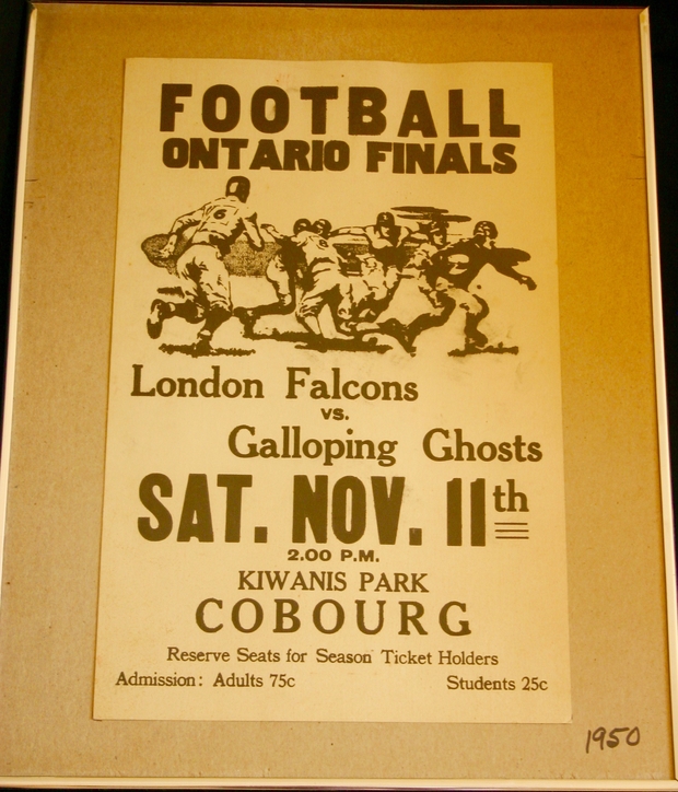 1950 Galloping Ghosts game poster vs London 1950 Galloping Ghosts game poster vs London