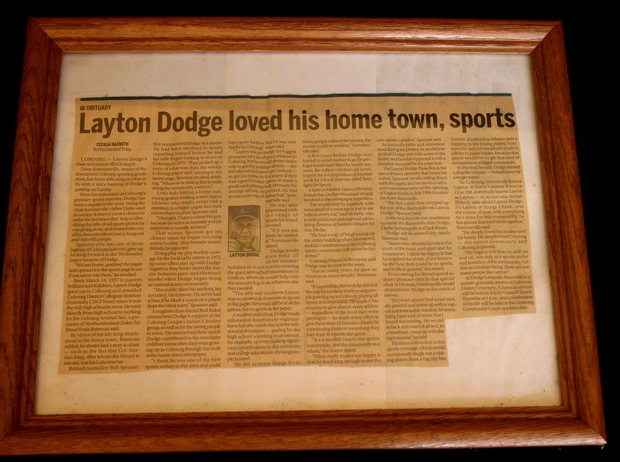 2013 Layton Dodge obit tribute in Cobourg Star
