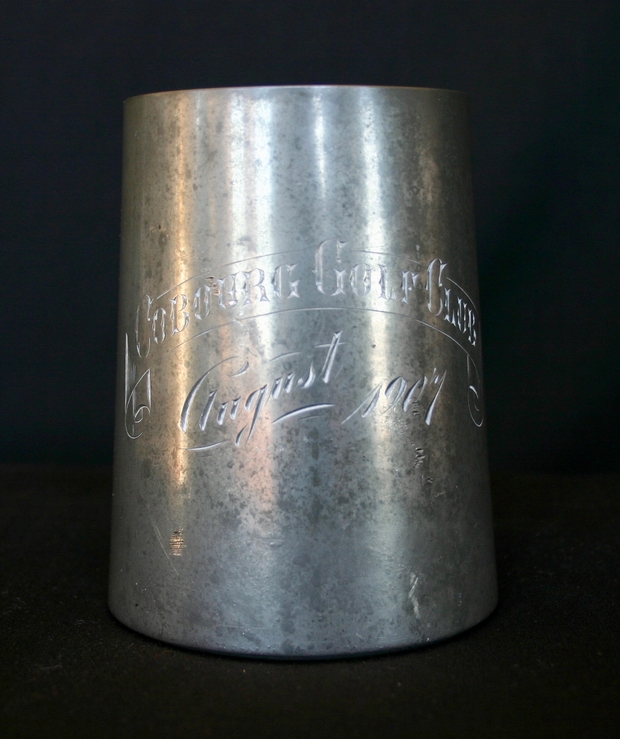 1907 pewter beer stein presented by Cobourg Golf