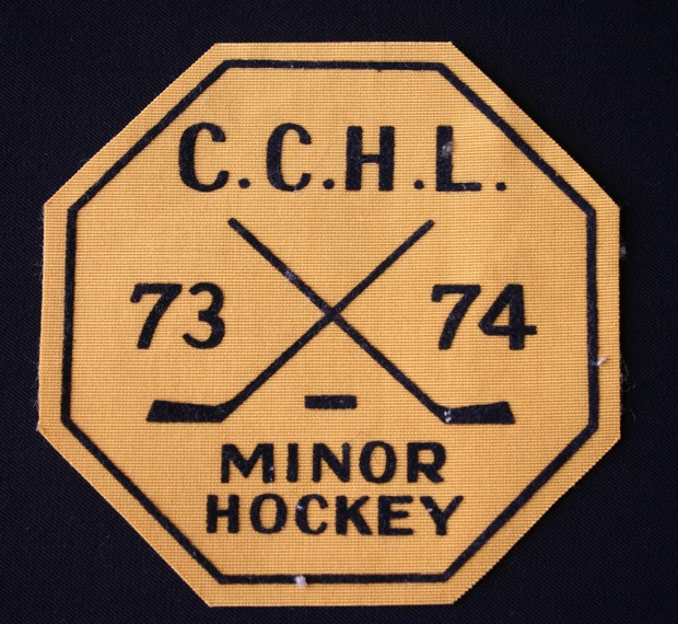 1974 League crest "CCHL Minor Hockey 73-74"