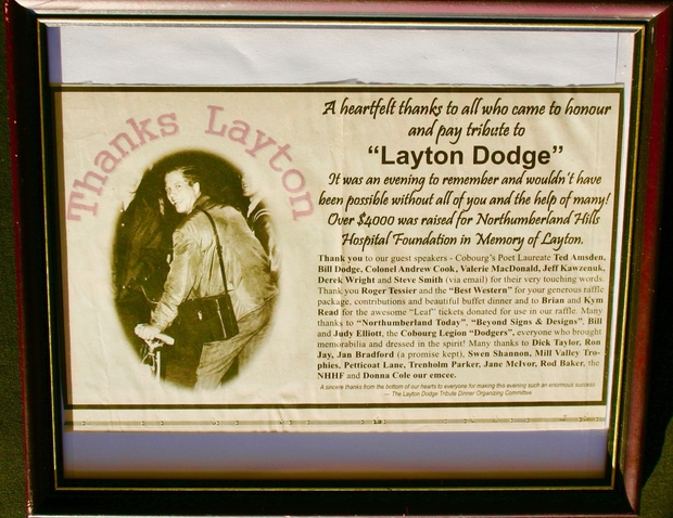 2014 Layton Dodge article from Tribute event 2014 Layton Dodge article from Tribute event