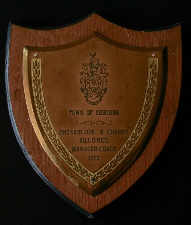 1973 Bill O'Neil plaque Cobourg to Juveniles