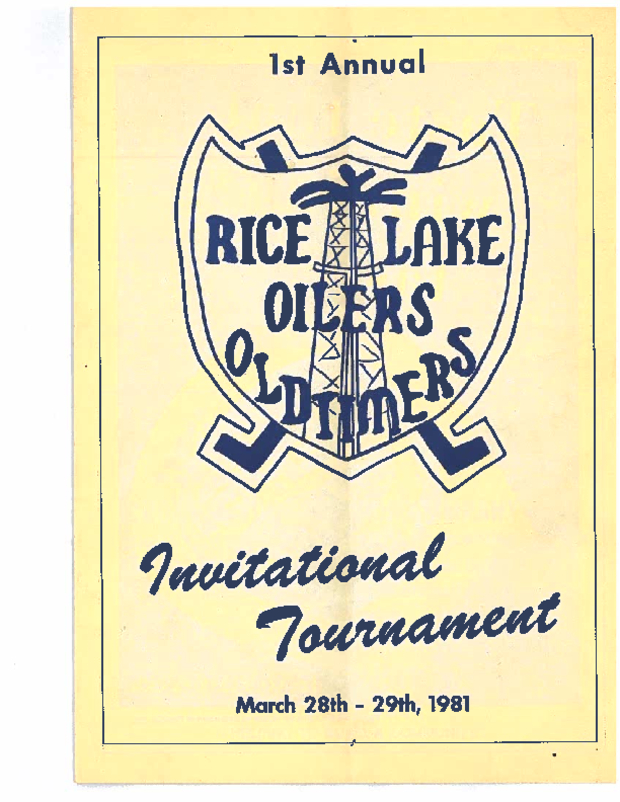 1981 program Rice Lake Oilers Hockey tournament