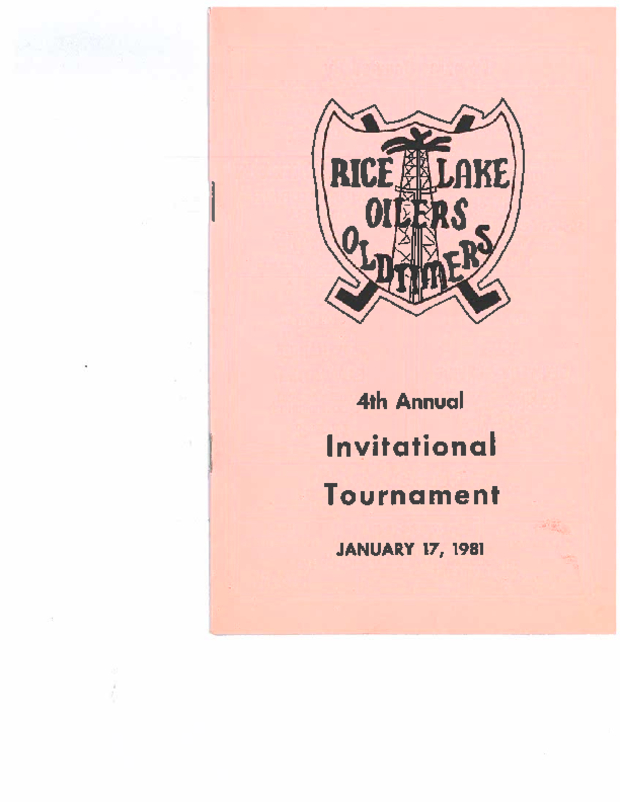 1981 program-Rice Lake Oilers Hockey tournament