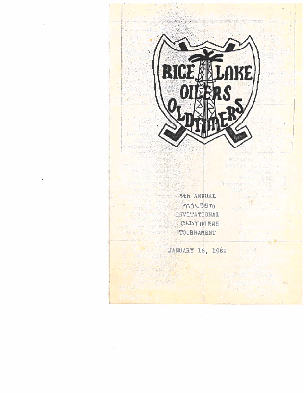 1982 program-Rice Lake Oilers Hockey tournament