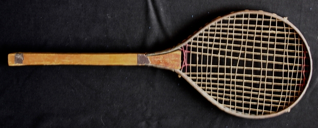 Badminton racquet wood handle