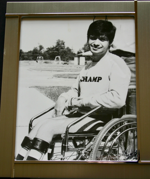 Frank Mazza photo sitting in his wheelchair Frank Mazza photo sitting in his wheelchair